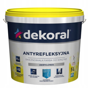 Farba Dekoral Polinak Plus Antyrelfeks. Biała 5l