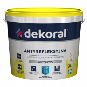 Farba Dekoral Polinak Plus Antyrelfeks. Biała 3l
