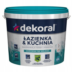 Dekoral Farba Maleinak Łazienka Kuchnia Biała 3l