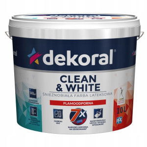 Dekoral Farba Plamoodporna Clean & White 10l