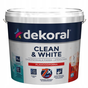 Dekoral Farba Plamoodporna Clean & White 5l