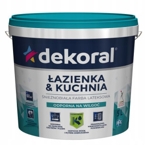 Dekoral Farba Maleinak Łazienka Kuchnia Biała 5l