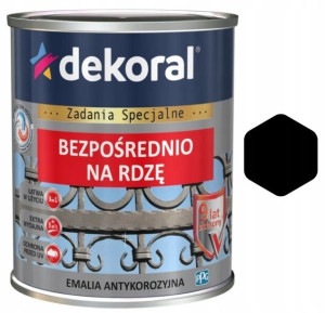 Dekoral Emalia Antykorozyjna Czarna Połysk 0.65l