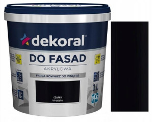 Dekoral Farba Fasadowa Polinit Czarny 1l