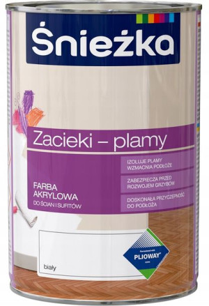 Śnieżka Farba Biała Na Zacieki I Plamy 1l