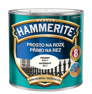 HAMMERITE FARBA NA RDZĘ 0.25L biały półmat