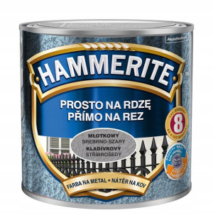 HAMMERITE FARBA 0.25 L srebrno szary młotkowy