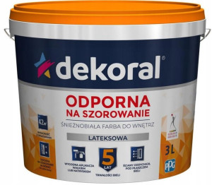 DEKORAL Farba lateksowa Akrylit W biała 3 L