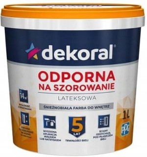 DEKORAL Farba lateksowa Akrylit W biała 1L