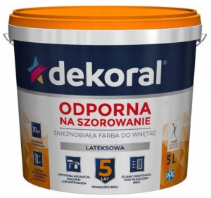 DEKORAL Farba lateksowa Akrylit W biała 5L