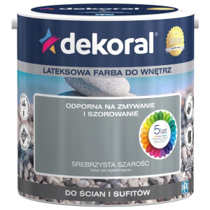 DEKORAL Farba AKRYLIT W Srebrzysta Szarość 2,5L