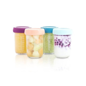 Babymoov Babybols - 4 szklane sloiki do przechowywania 240 ml - Hermetyczne