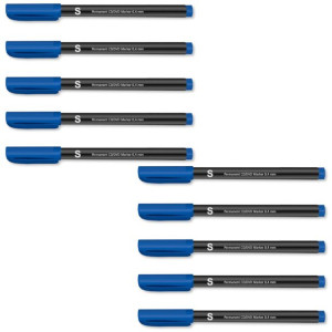 Cienkopis do płyt Foliopis 0,4mm niebieski - ZESTAW 10 SZT