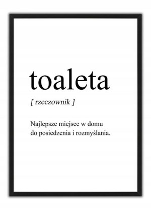 Obraz Plakat Napisy Toaleta Łazienka w ramie 40x50