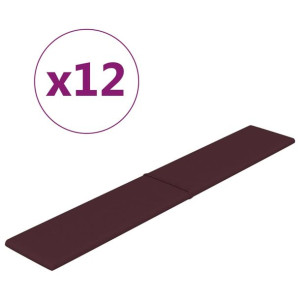 Panele ścienne, 12 szt., fioletowe, 90x15 cm, tkanina, 1,62 m²