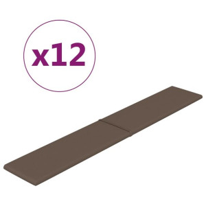 Panele ścienne, 12 szt., kolor taupe, 90x15cm, tkanina, 1,62 m²
