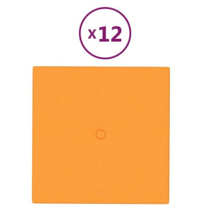 Panele ścienne, 12 szt, ciemnożółte, 30x30 cm, tkanina, 1,08 m²