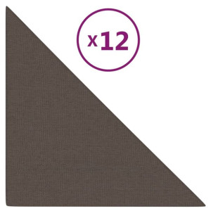 Panele ścienne, 12 szt, kolor taupe, 30x30 cm, tkanina, 0,54 m²
