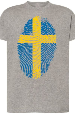 Szwecja Flaga Odcisk Damski T-Shirt Rozm.XS