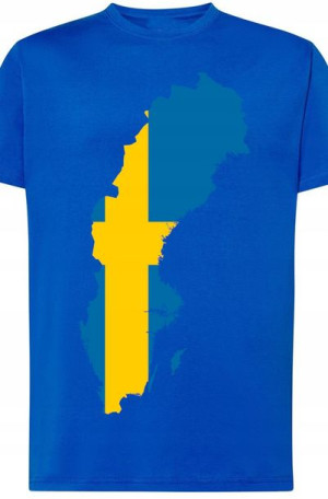 Szwecja Mapa Męski Modny T-Shirt Nadruk Rozm.M