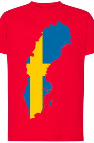 Szwecja Mapa Męski Modny T-Shirt Nadruk Rozm.S