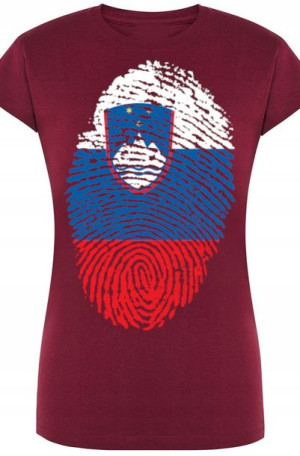 Słowenia Damski Modny T-Shirt Flaga Rozm.L