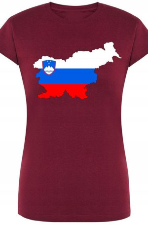 Słowenia Flaga Damski T-shirt Modny Nadruk R.XL