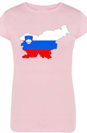 Słowenia Flaga Damski T-shirt Modny Nadruk R.XL