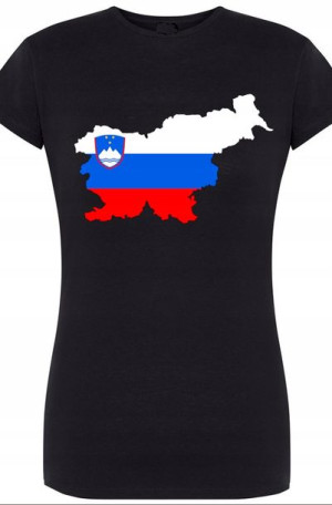 Słowenia Flaga Damski T-shirt Modny Nadruk R.XL