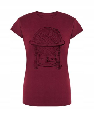 T-Shirt damski duży nadruk Globus r.M