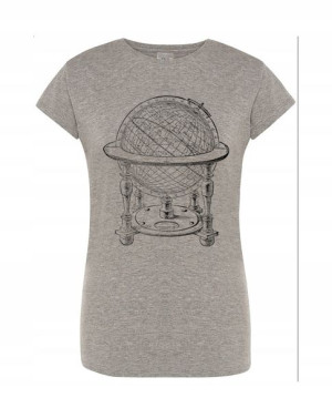 T-Shirt damski duży nadruk Globus r.XL