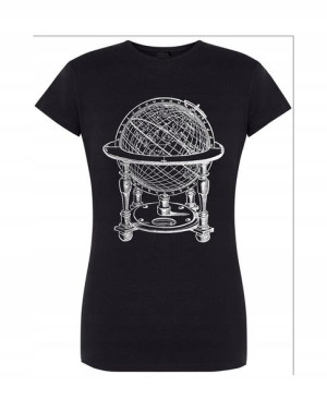 T-Shirt damski duży nadruk Globus r.XL