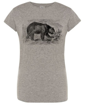 T-Shirt damski duży nadruk Niedźwiedź r. XL