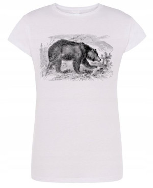 T-Shirt damski duży nadruk Niedźwiedź r. XXL