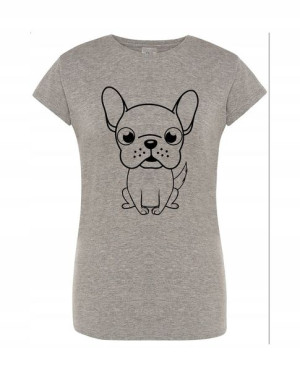 T-Shirt damski fajny duży nadruk Piesek r.XXL