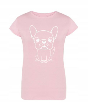 T-Shirt damski fajny duży nadruk Piesek r.XXL