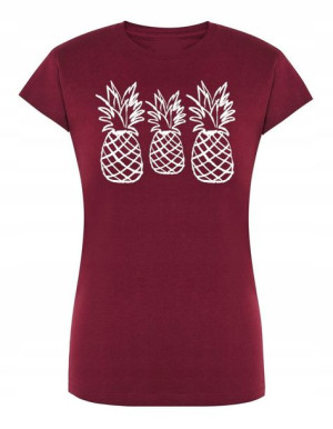 T-Shirt damski fajny nadruk ANANASY Rozm.M