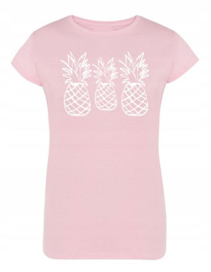 T-Shirt damski fajny nadruk ANANASY Rozm.S