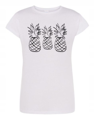 T-Shirt damski fajny nadruk ANANASY Rozm.S