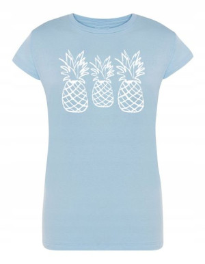 T-Shirt damski fajny nadruk ANANASY Rozm.XL