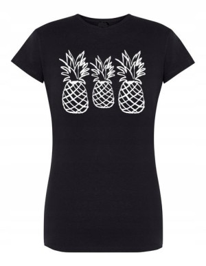 T-Shirt damski fajny nadruk ANANASY Rozm.XXL
