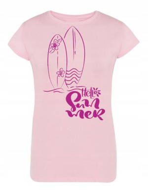 T-Shirt damski fajny nadruk Deska Wakacje r.L