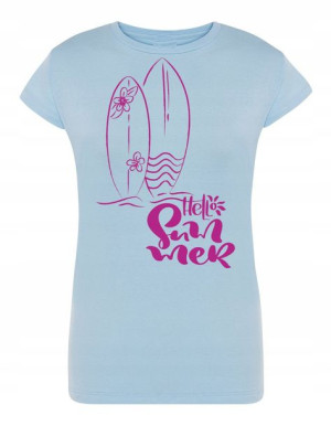 T-Shirt damski fajny nadruk Deska Wakacje r.L