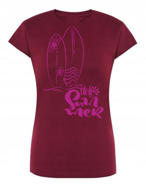 T-Shirt damski fajny nadruk Deska Wakacje r.S