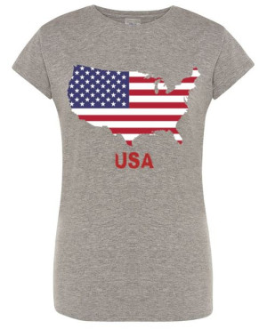 T-Shirt damski fajny nadruk flaga USA r.XXL