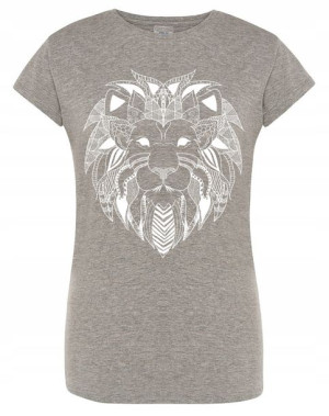 T-Shirt damski fajny nadruk głowa LEW r.L