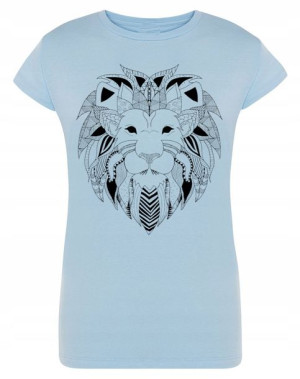T-Shirt damski fajny nadruk głowa LEW r.L