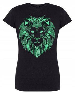 T-Shirt damski fajny nadruk głowa LEW r.M