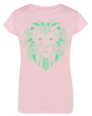 T-Shirt damski fajny nadruk głowa LEW r.S