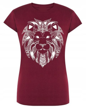 T-Shirt damski fajny nadruk głowa LEW r.S